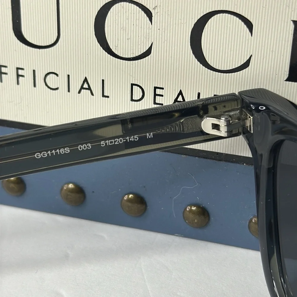 New Authentic Gucci GG1116S 003 51 Men's Sunglasses